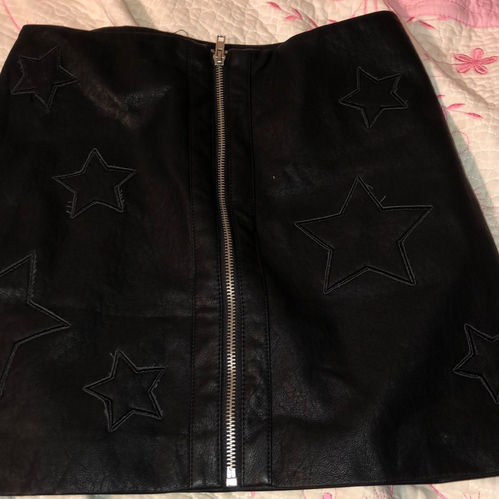 Leather Star Mini Skirt